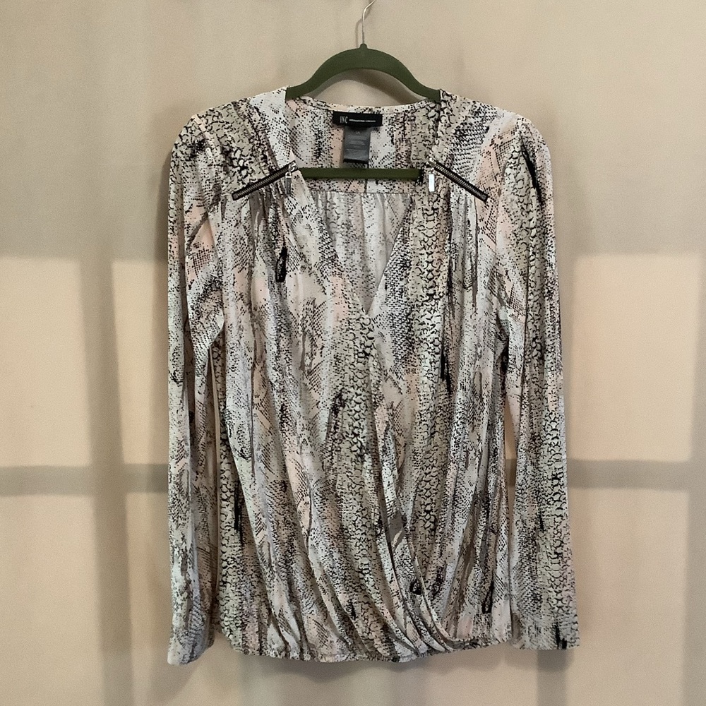 I.N.C. International Concepts faux wrap blouse
